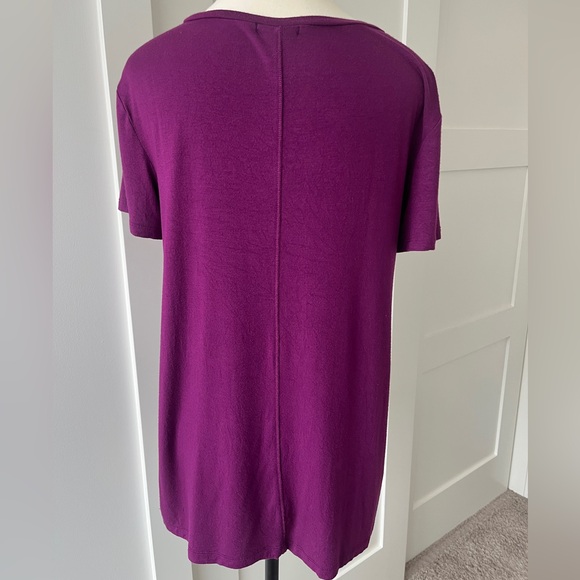 Halogen Women's Size Small Purple Short sleeved V-neck T-Shirt - Picture 3 of 5